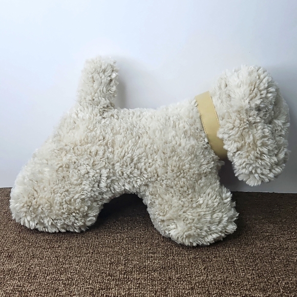 Pottery Barn Dog Doodle Faux Fur Pillow w/ Bell Golden Doodle - Picture 1 of 5